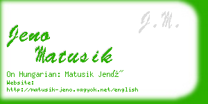 jeno matusik business card